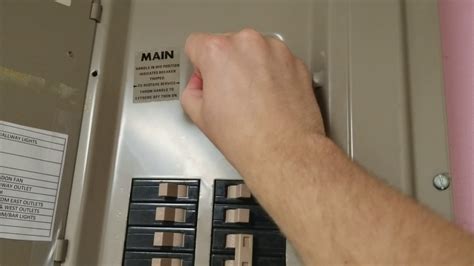 electric panel box main power switch won't move|mains breaker won't reset.